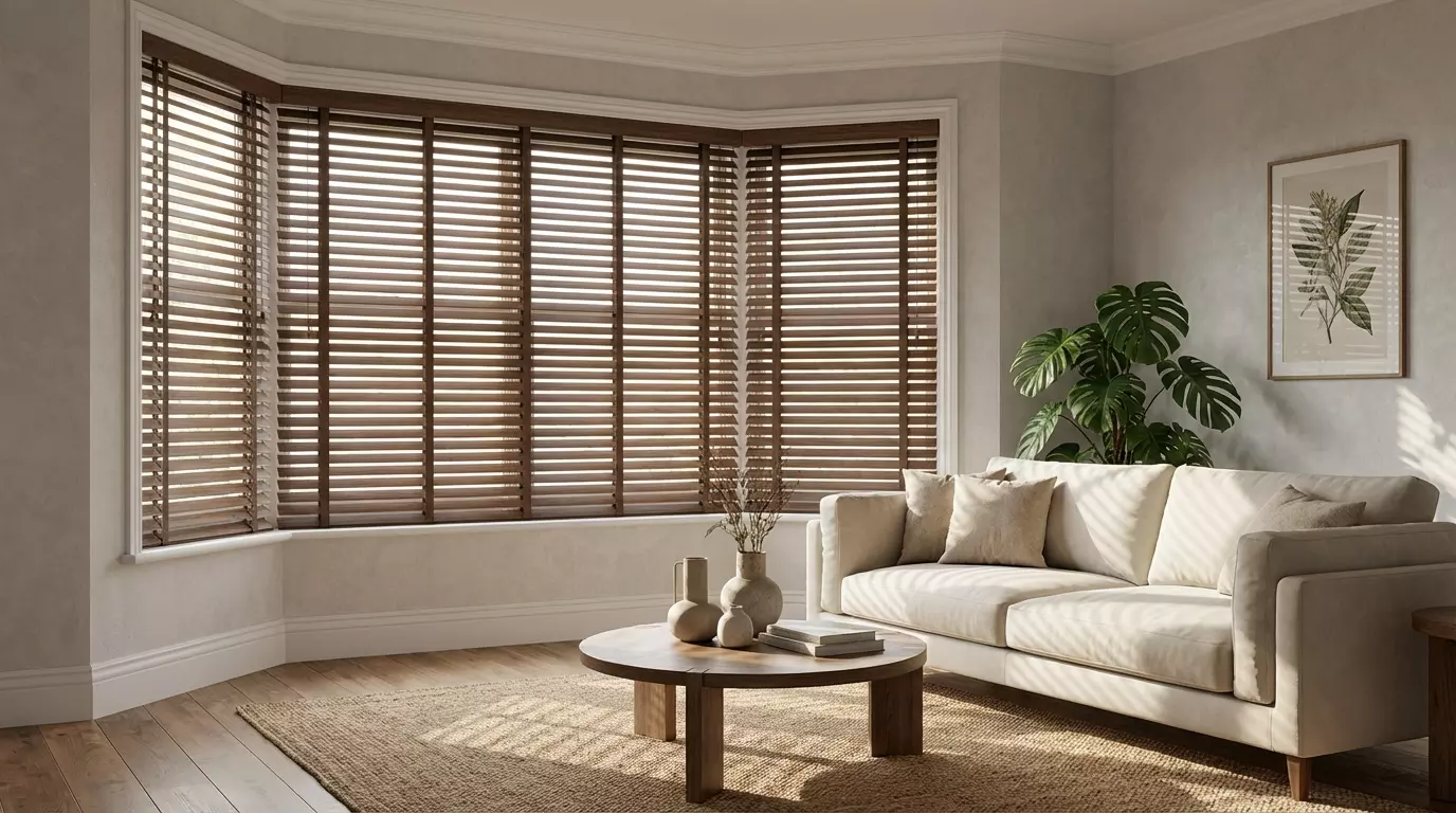 Raamdecoratie 11 tips om houten jaloezieen mooi te laten aansluiten op je interieur.