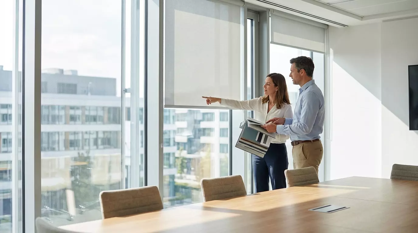 Raamdecoratie Hoe kies je binnen zonwering voor vergaderruimtes met veel daglicht en inkijk?