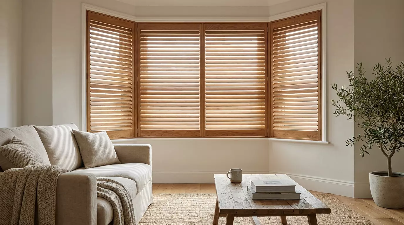 Raamdecoratie Hoe werken houten jaloezieen in een warm en rustig interieur?