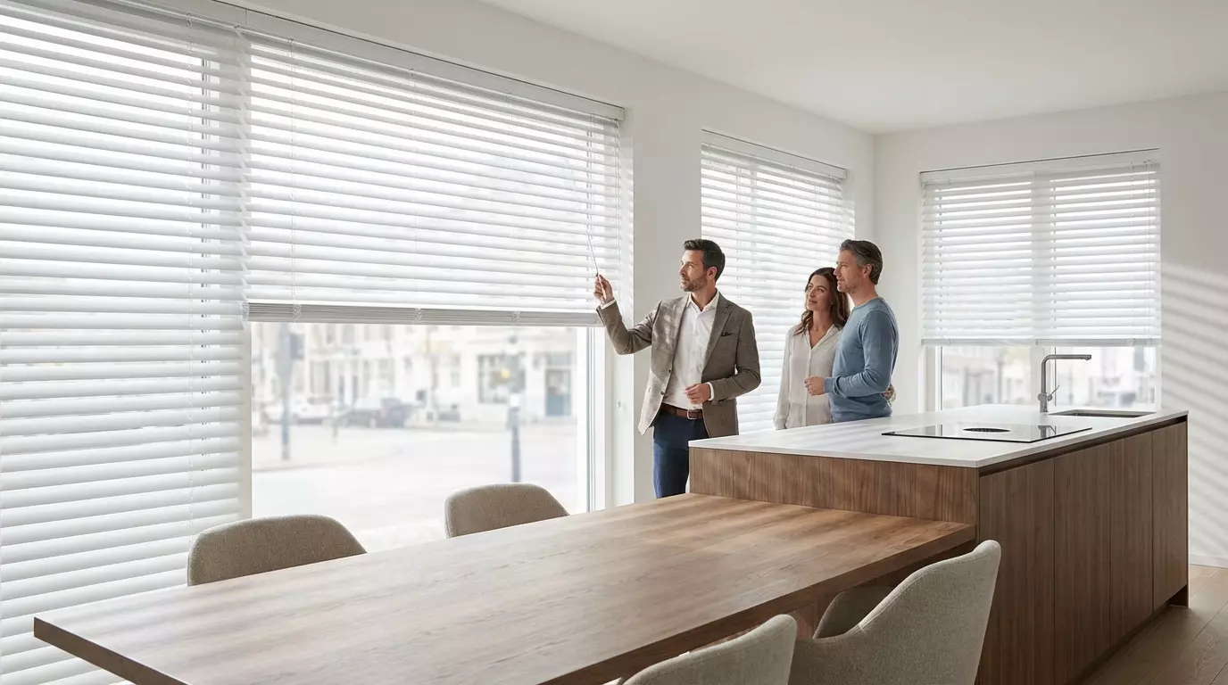 Raamdecoratie Aluminium jaloezie wit