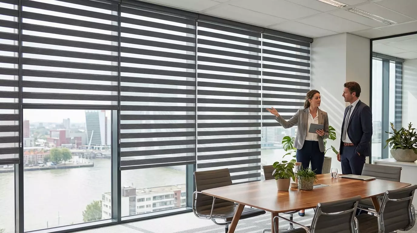 Raamdecoratie Day night gordijn kantoor