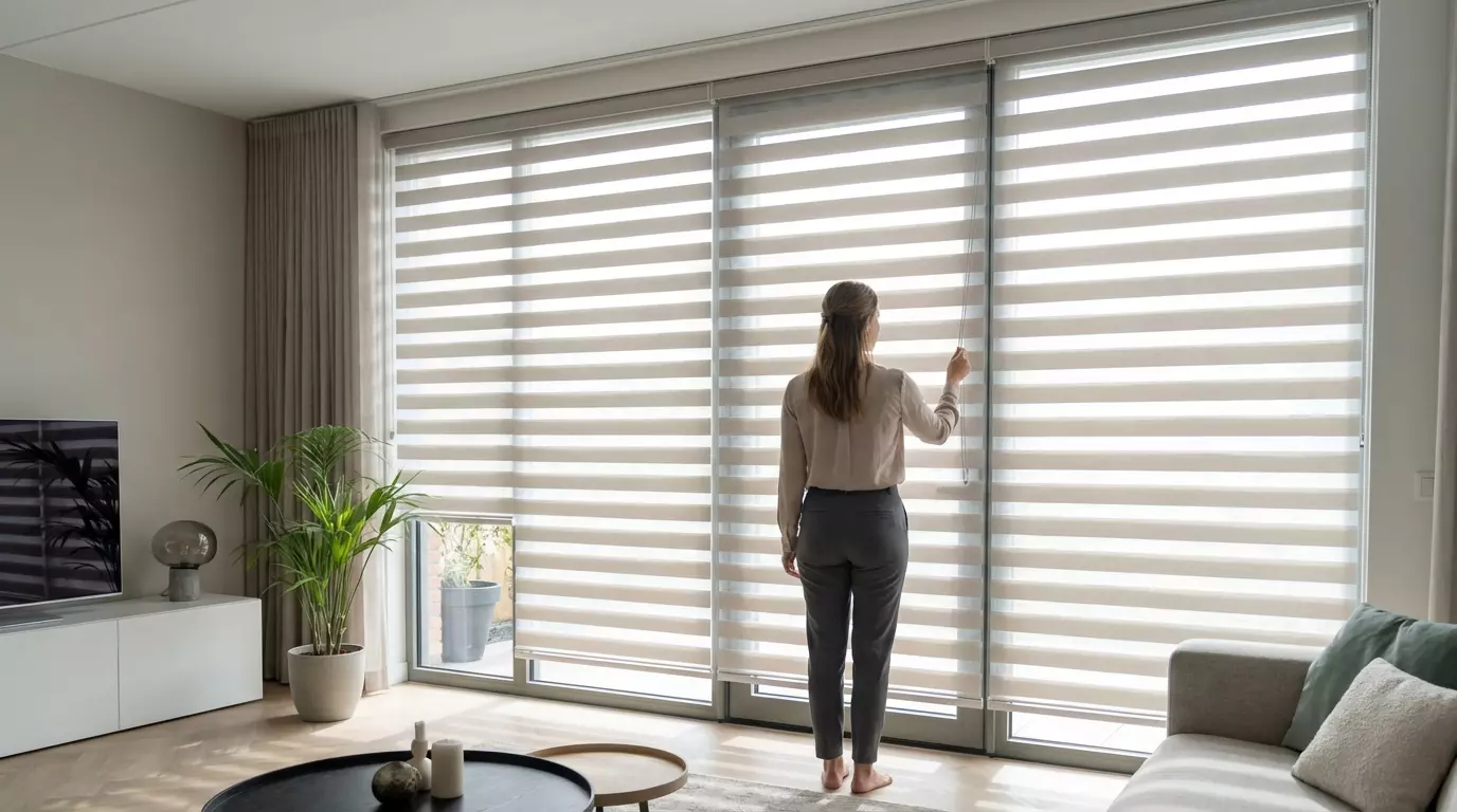 Raamdecoratie Day night gordijn lichtdoorlatend