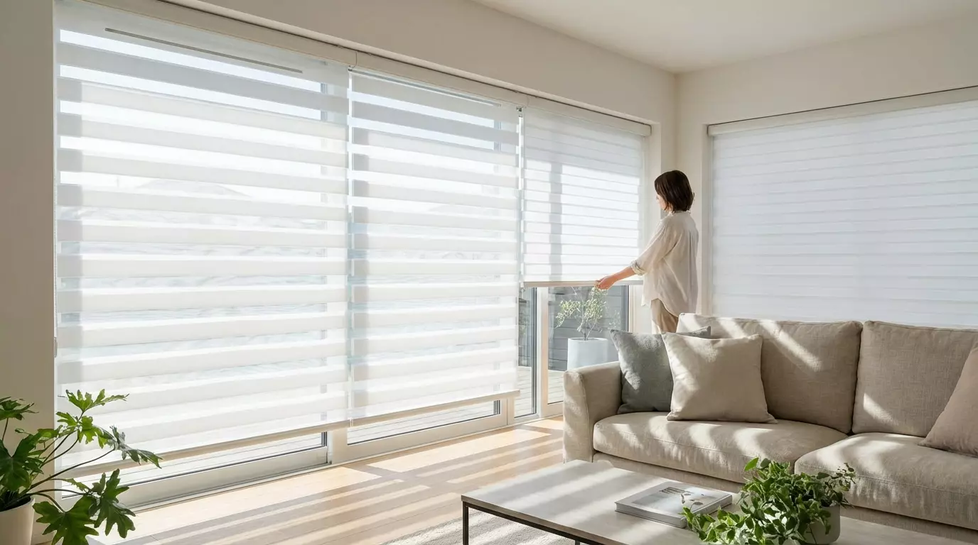 Raamdecoratie Day night lichtregeling