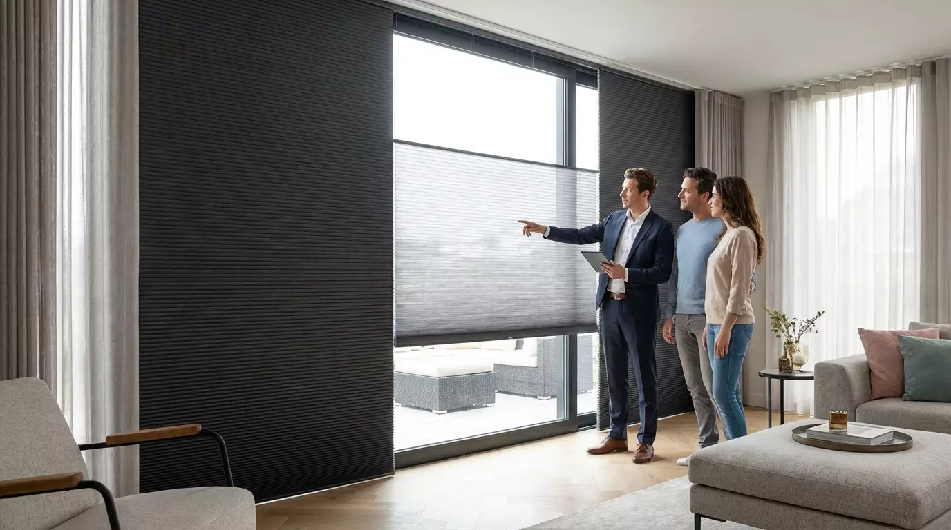 Raamdecoratie Day night plisse antraciet