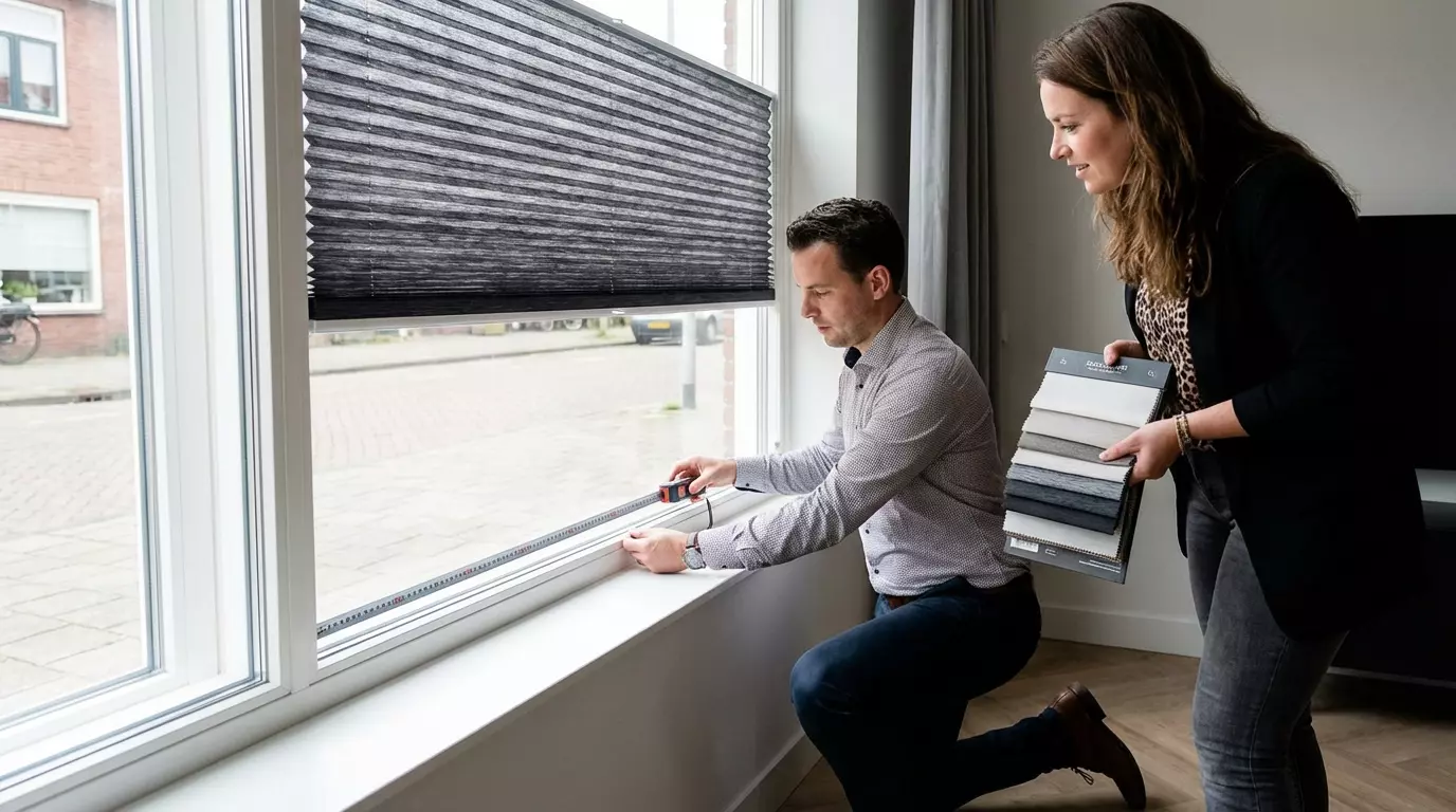 Raamdecoratie Day night plisse inmeten