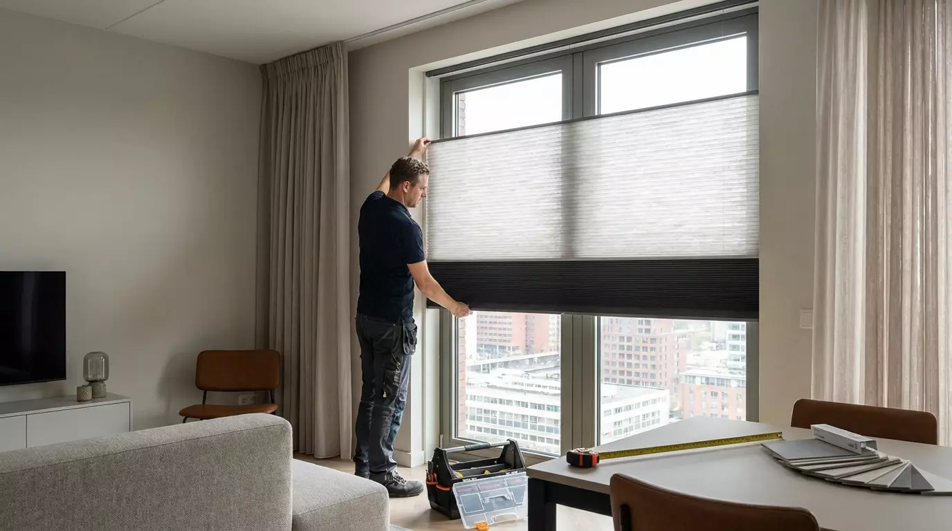 Raamdecoratie Day night plisse op maat