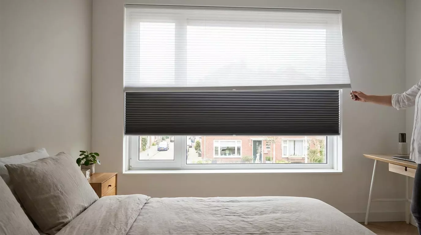 Raamdecoratie Day night plisse verduisterend