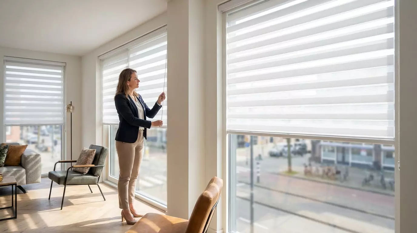 Raamdecoratie Day night transparant