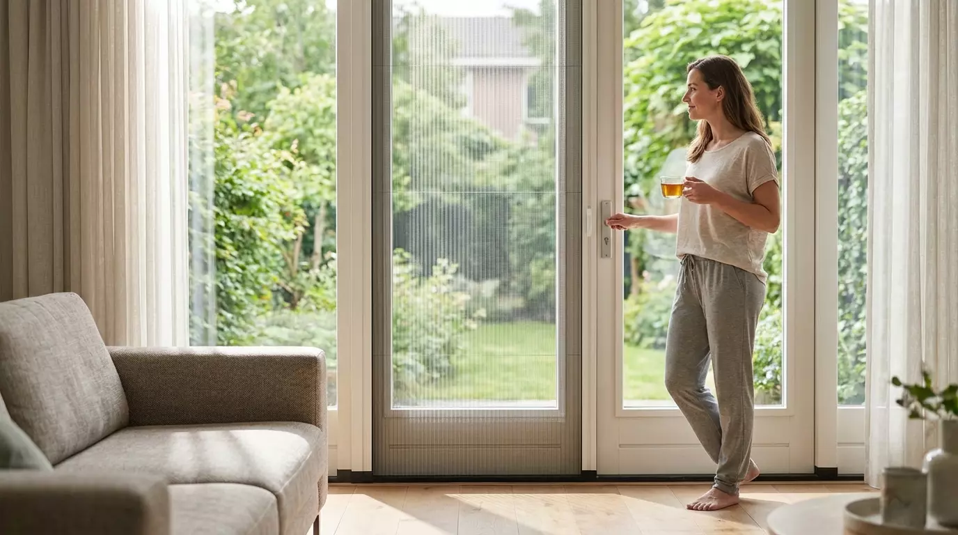 Raamdecoratie Deurhor pollengaas