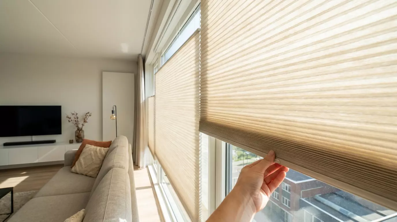 Raamdecoratie Dubbele plisse honeycomb