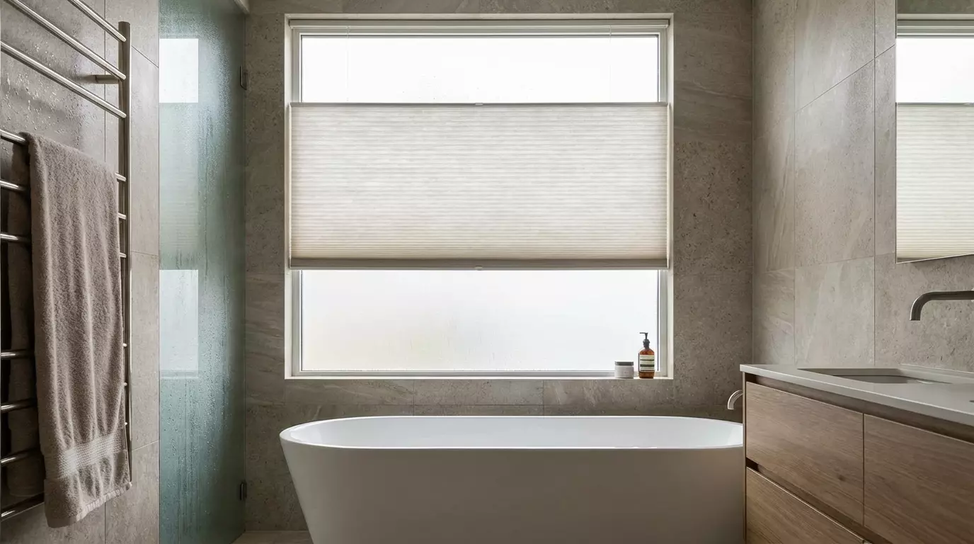 Raamdecoratie Duette gordijn badkamer