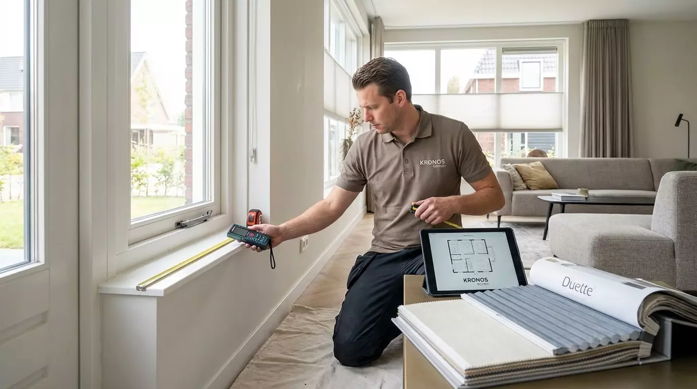 Raamdecoratie Duette gordijn inmeten