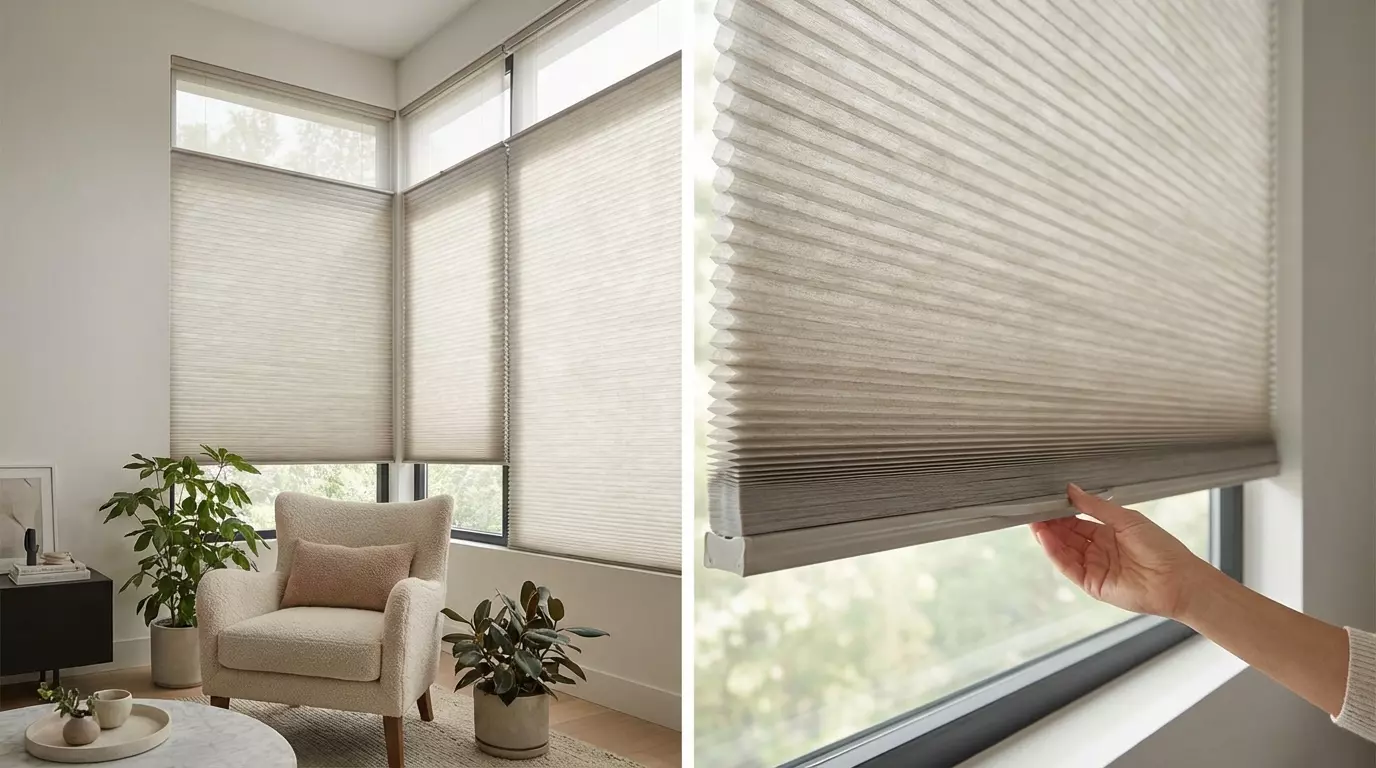 Raamdecoratie Duette gordijn koordloos