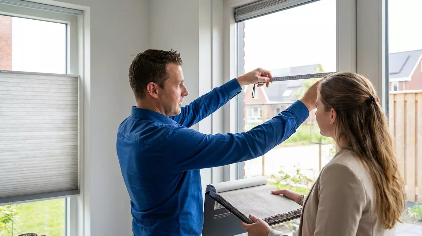 Raamdecoratie Duette gordijn meten