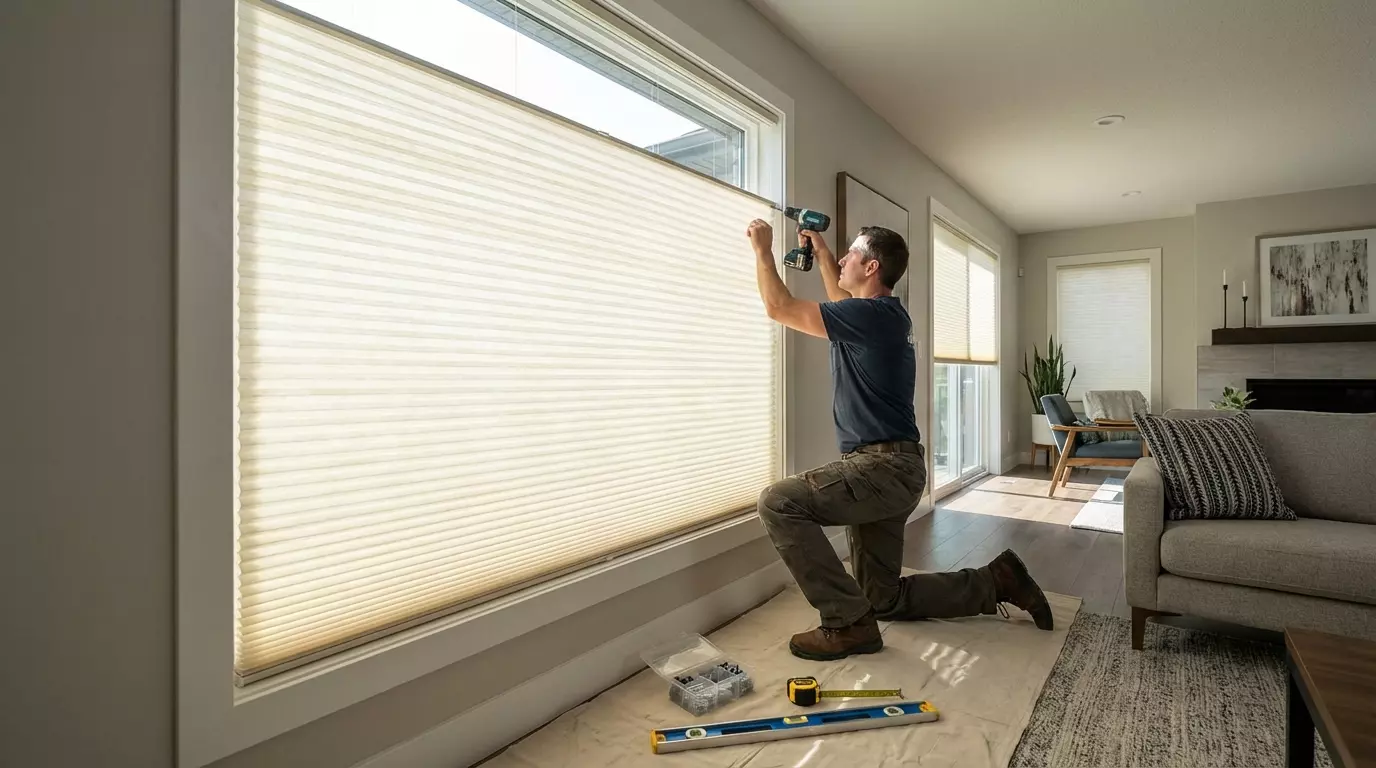 Raamdecoratie Duette gordijn plaatsen