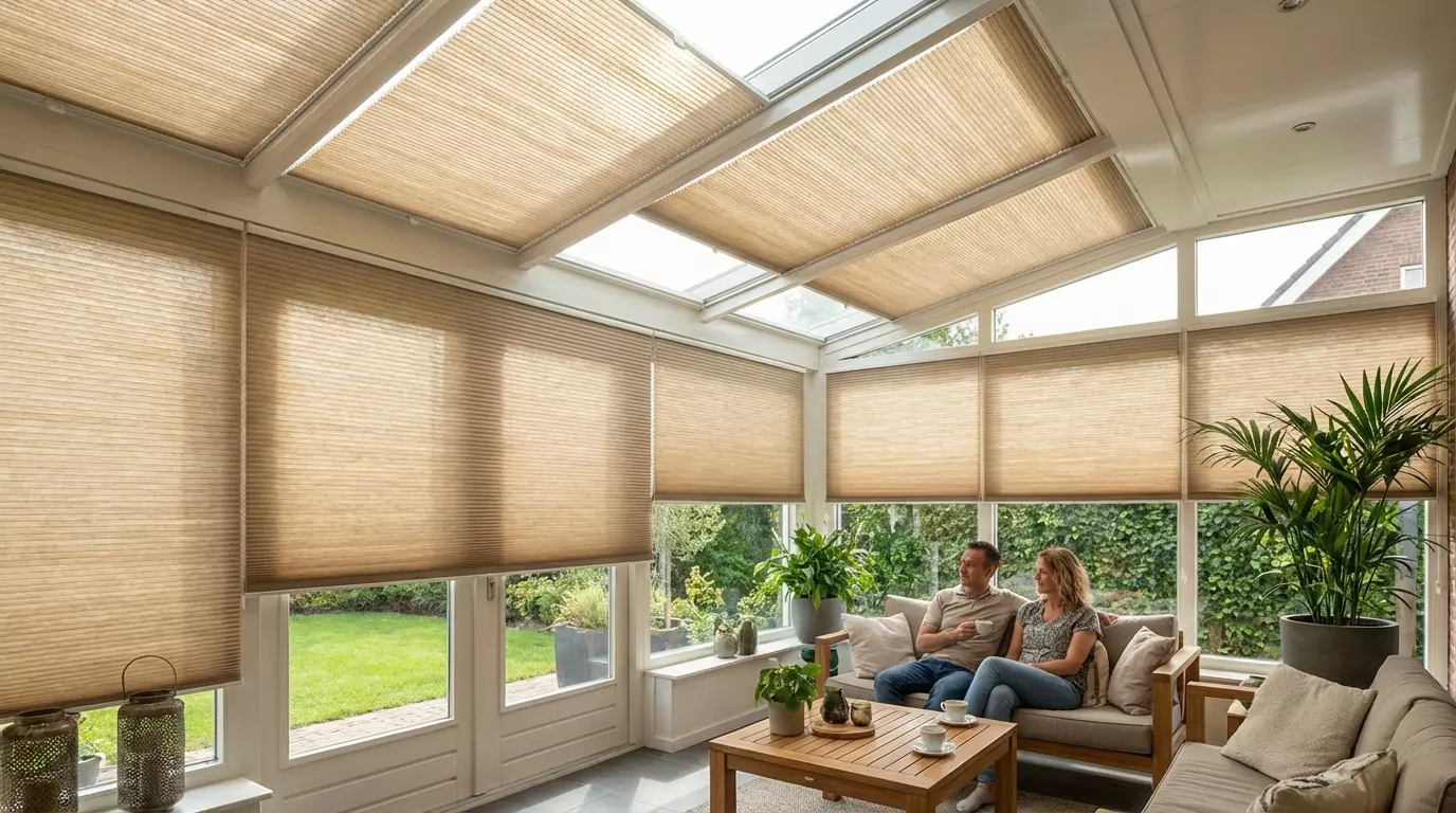 Raamdecoratie Duette gordijn serre