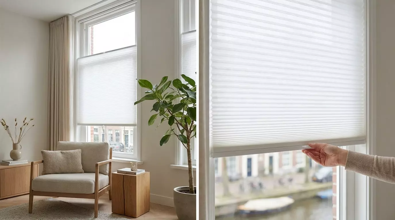 Raamdecoratie Duette gordijn wit