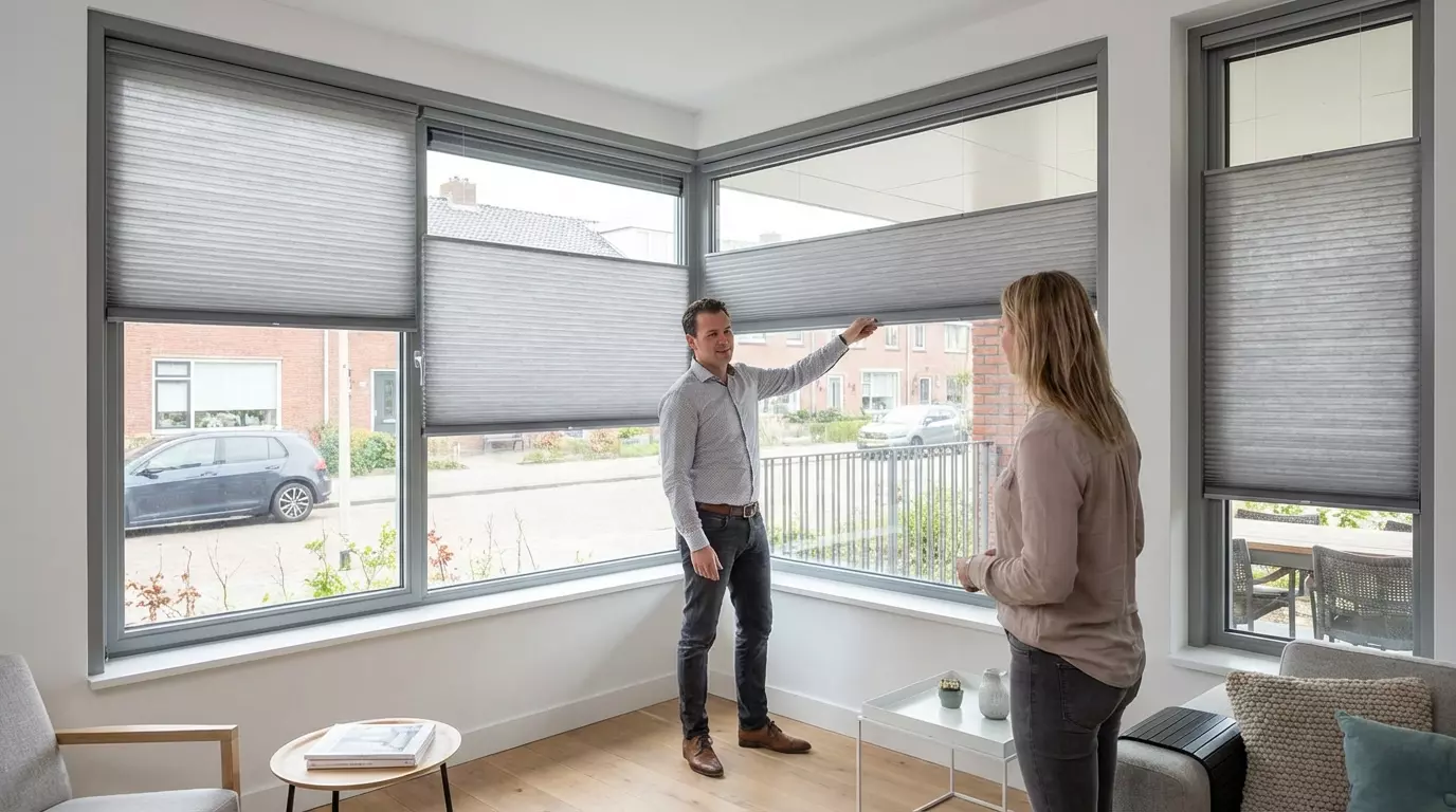 Raamdecoratie Duette in frame grijs