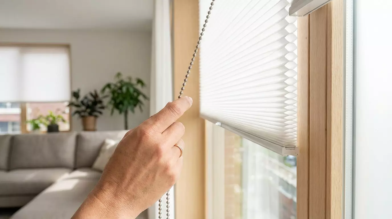 Raamdecoratie Duette ketting bediening