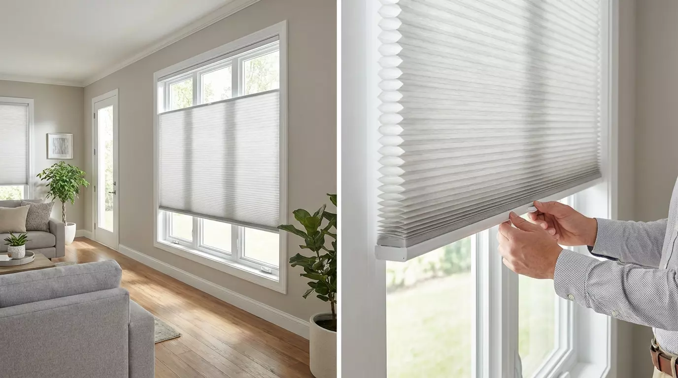 Raamdecoratie Duette shades cassette