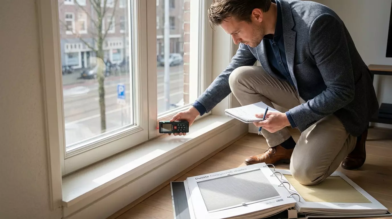 Raamdecoratie Duette shades inmeten