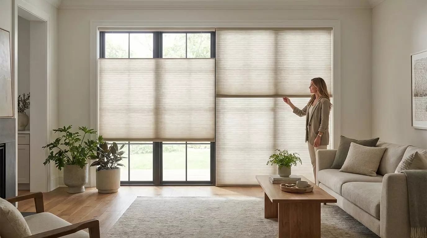 Raamdecoratie Duette shades lichtregeling