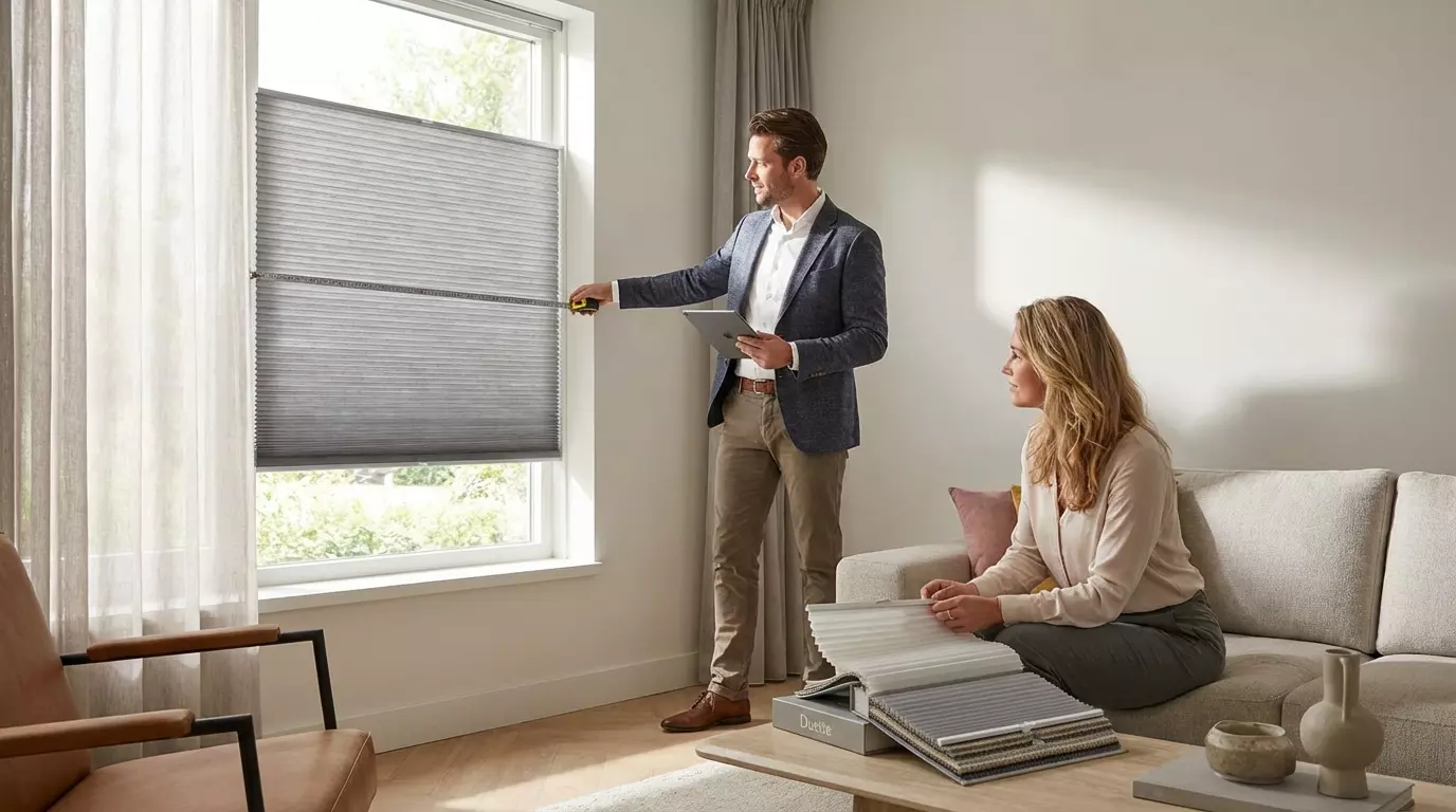 Raamdecoratie Duette shades offerte