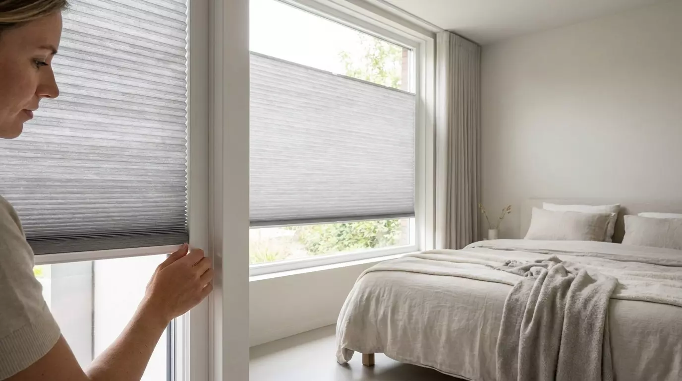 Raamdecoratie Duette shades zijgeleiding