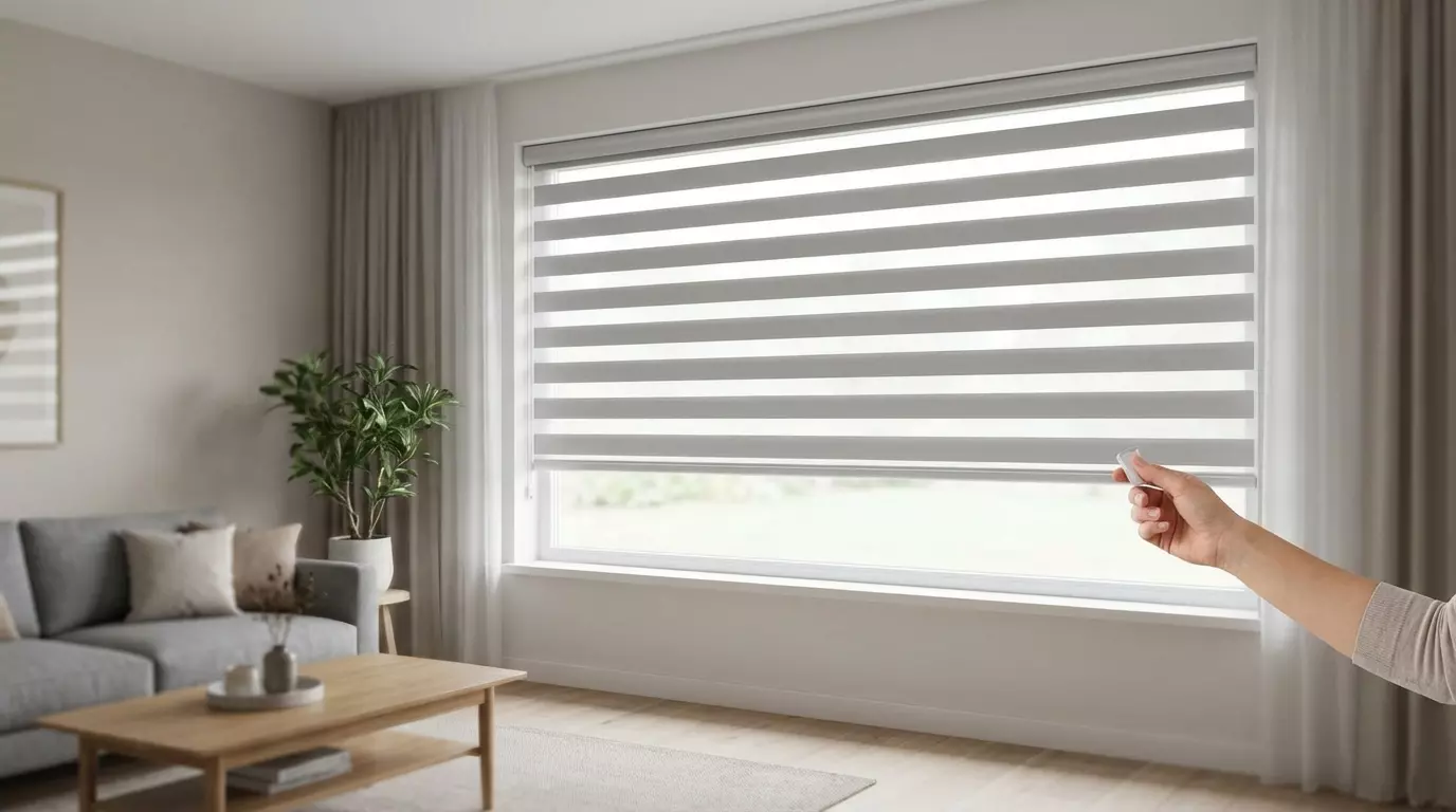 Raamdecoratie Duo rolgordijnen kindveilig systeem