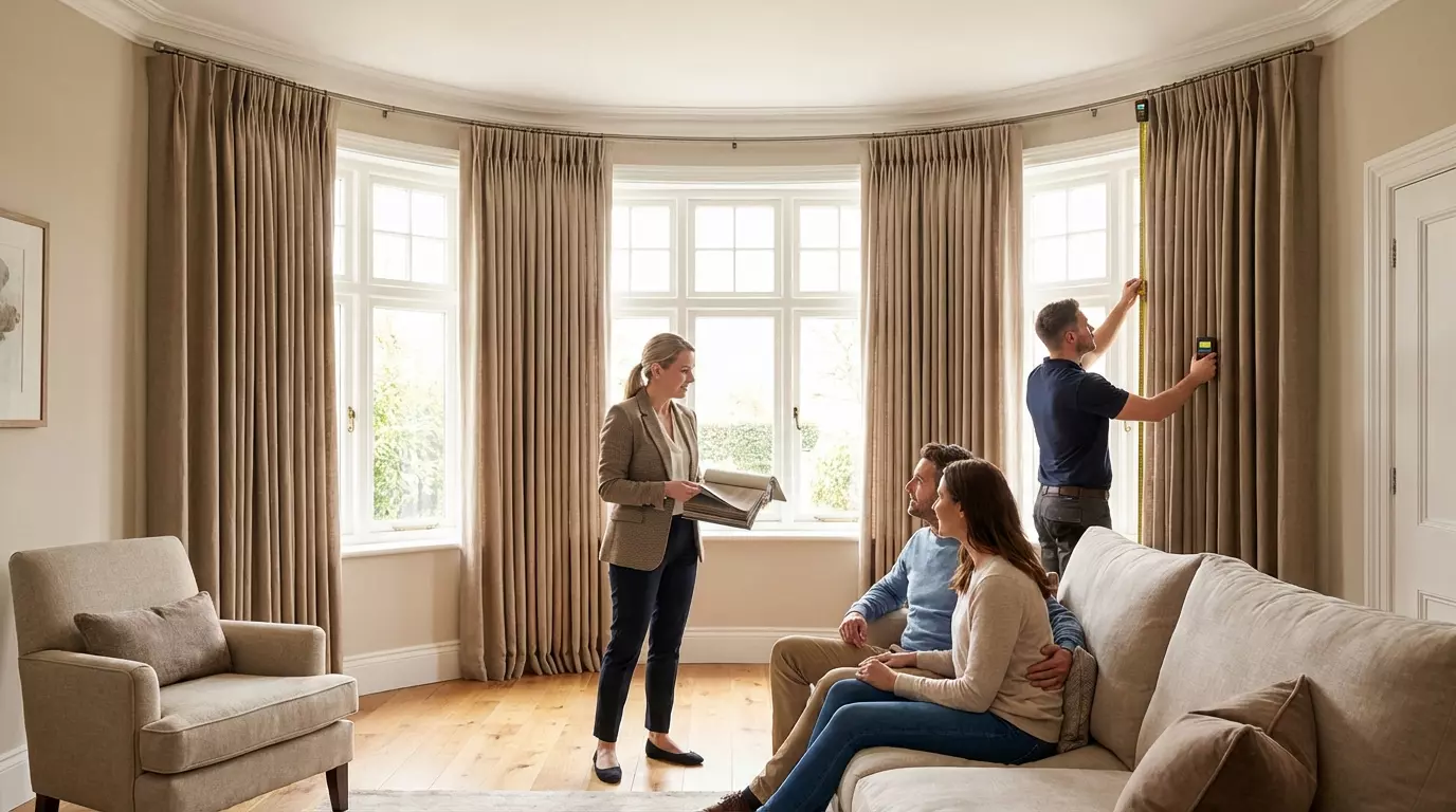 Raamdecoratie Gordijnen op maat voor erker
