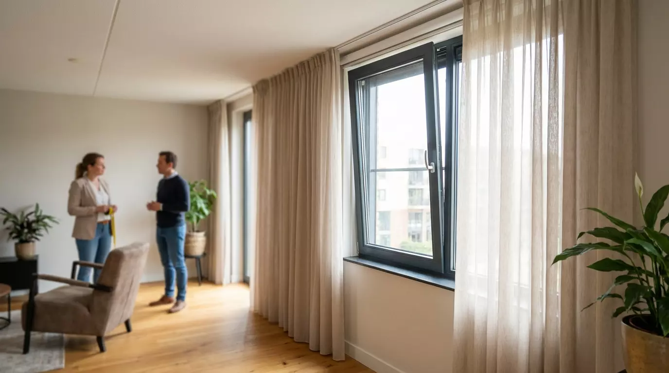 Raamdecoratie Gordijnen voor draai kiepraam op maat