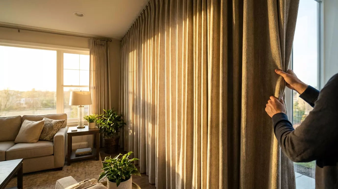 Raamdecoratie Hoe houd je warmte buiten met gordijnen in een kamer op het westen?