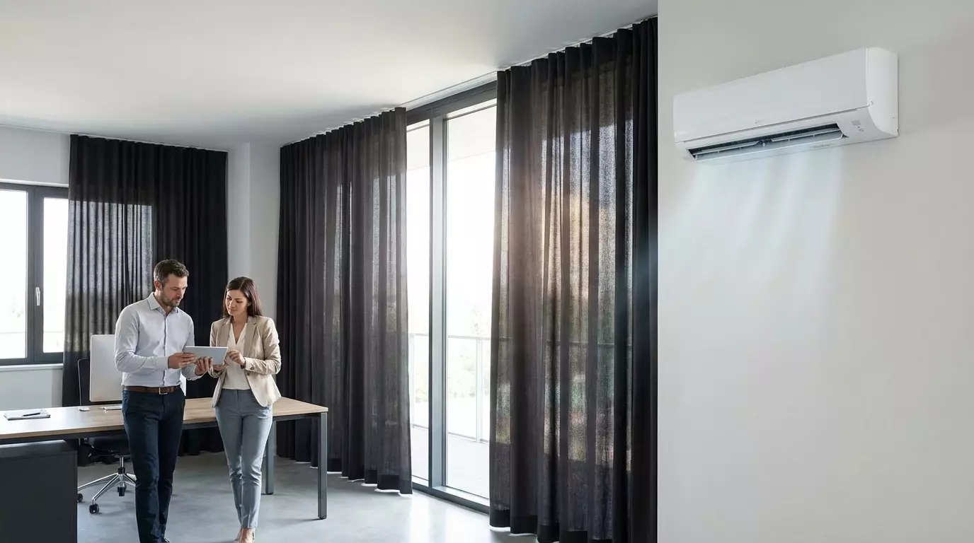 Raamdecoratie Hoe werken zonwerende gordijnen samen met airco en binnenklimaat op kantoor?