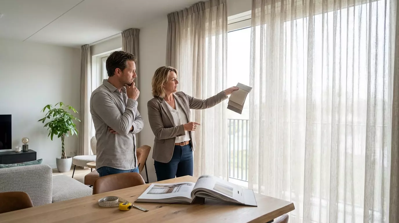 Raamdecoratie Inbetweens met glasgordijn effect