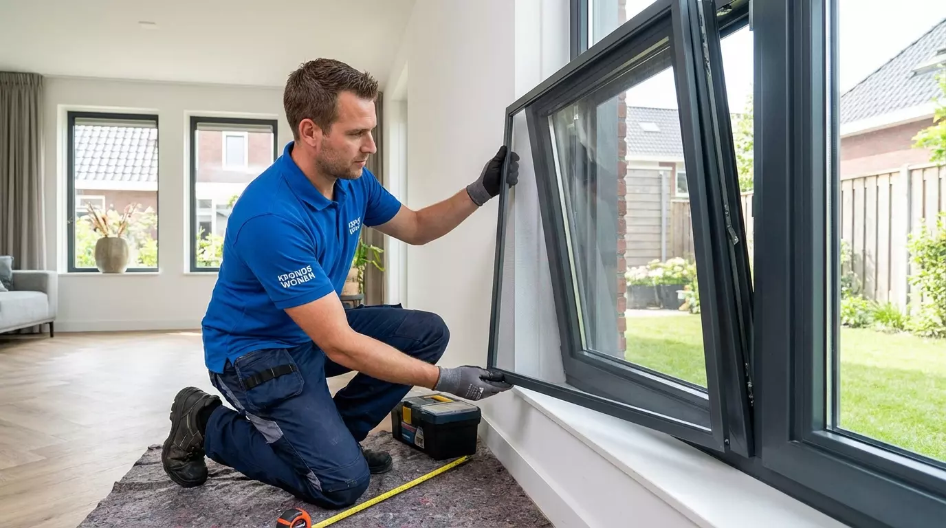 Raamdecoratie Inzethor aluminium kozijn