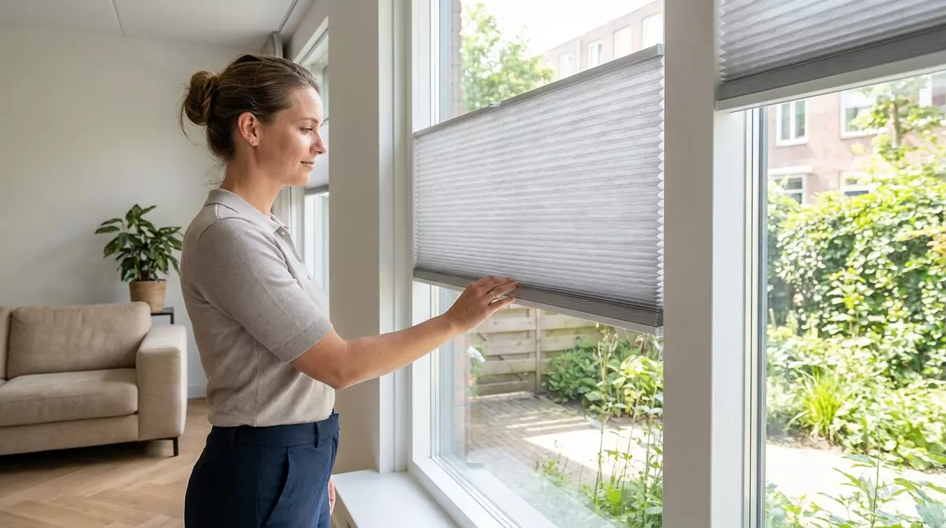 Raamdecoratie Plisse gordijn kettingloos
