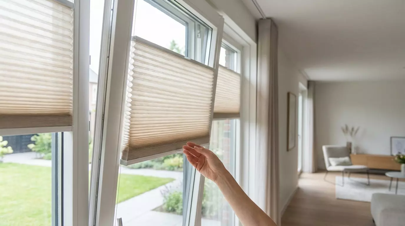 Raamdecoratie Plisse gordijn koordloos