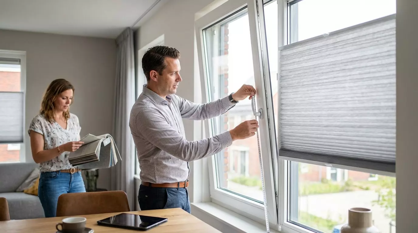 Raamdecoratie Plisse gordijn offerte