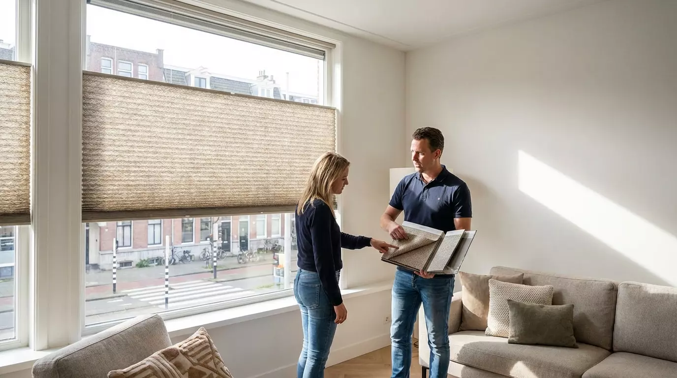 Raamdecoratie Plisse gordijn patroon