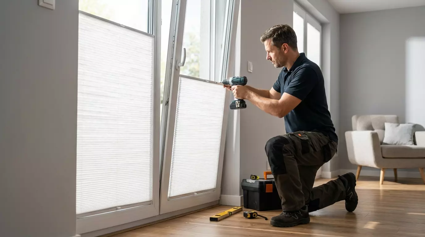 Raamdecoratie Plisse gordijn plaatsen