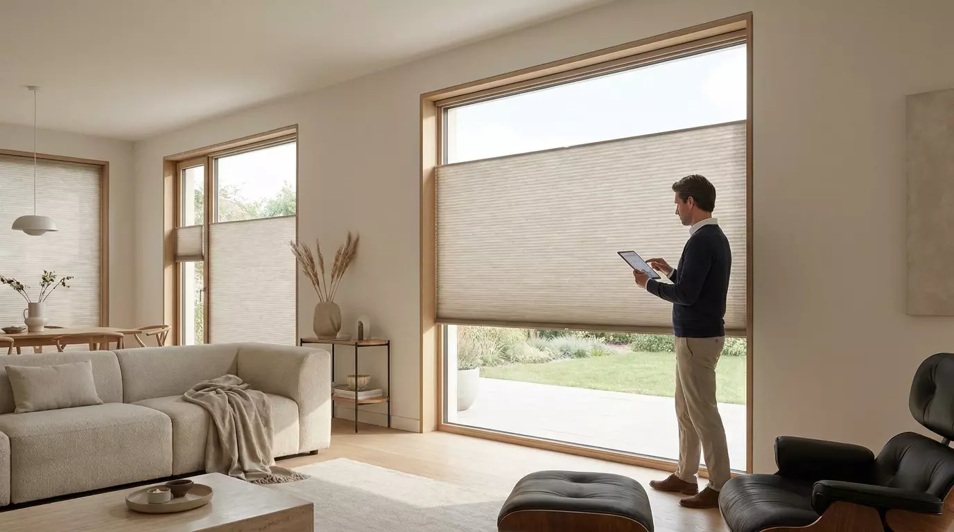 Raamdecoratie Plisse gordijn smart home