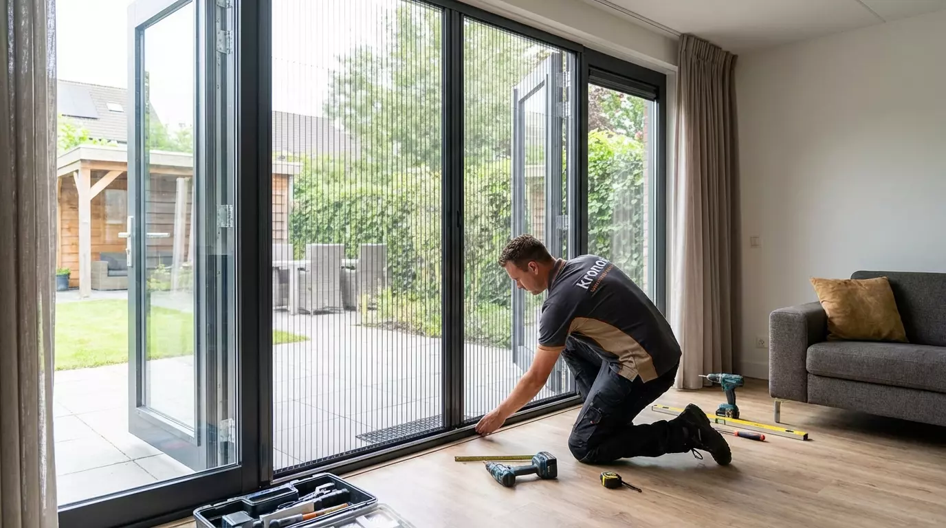 Raamdecoratie Plisse hordeur dubbel