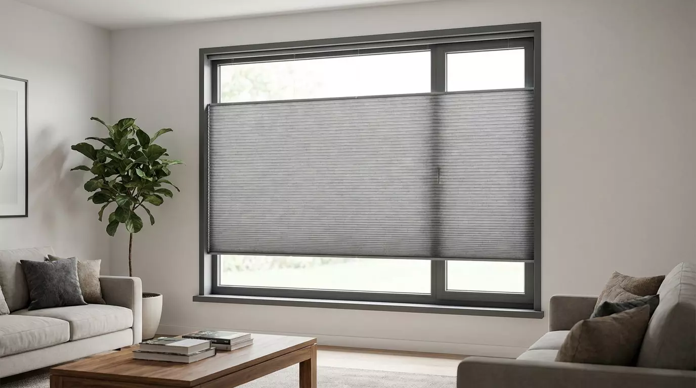 Raamdecoratie Plisse in frame grijs