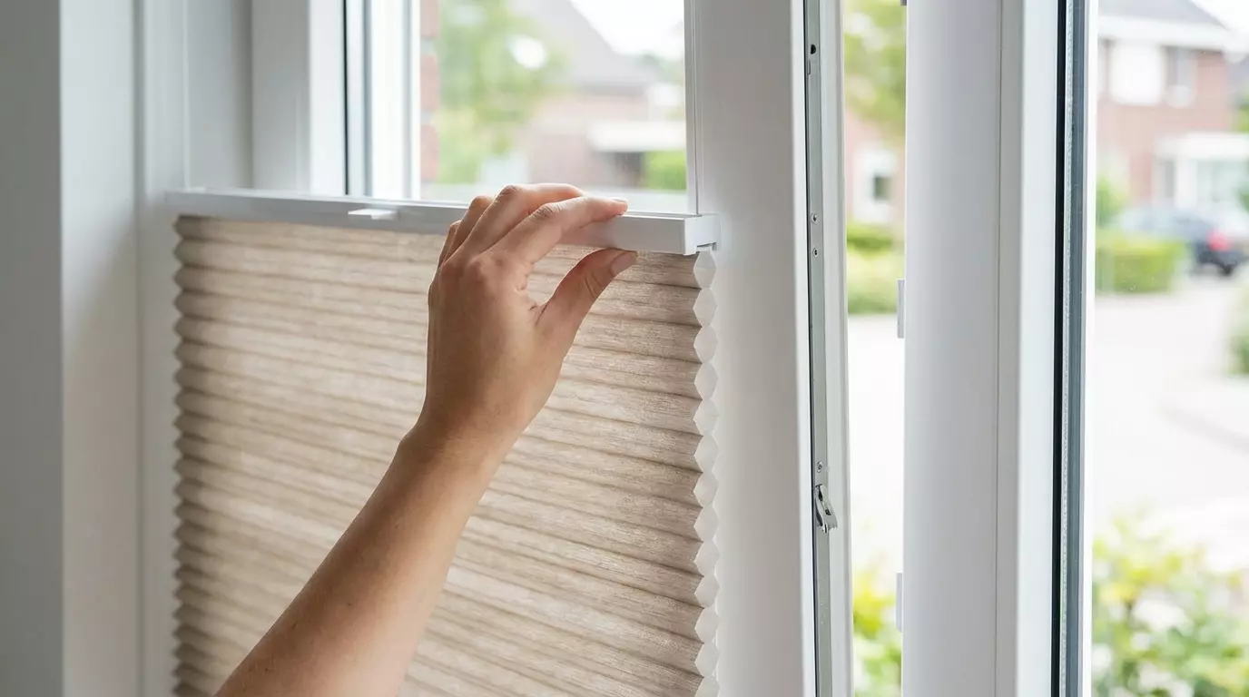 Raamdecoratie Plisse in frame kunststof