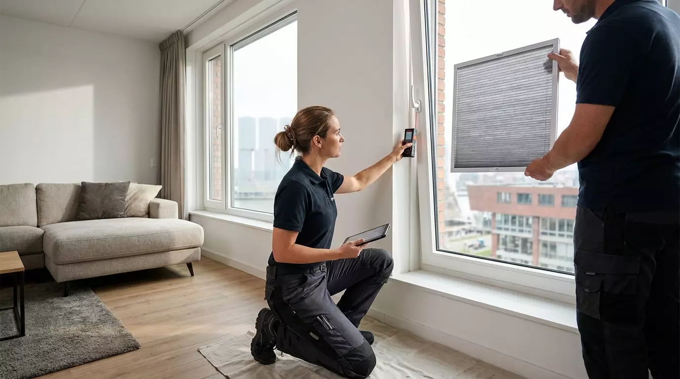 Raamdecoratie Plisse in frame zonder boren