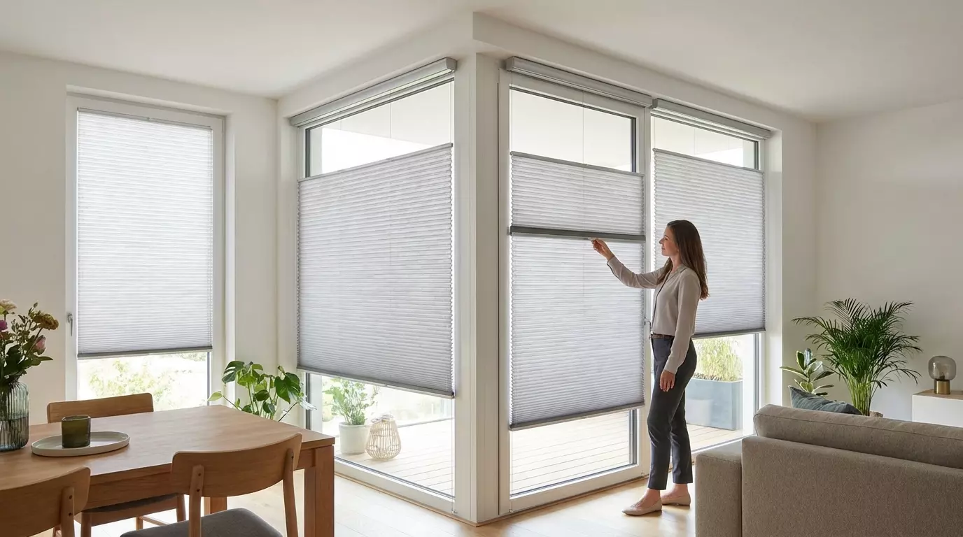 Raamdecoratie Plisse staalband