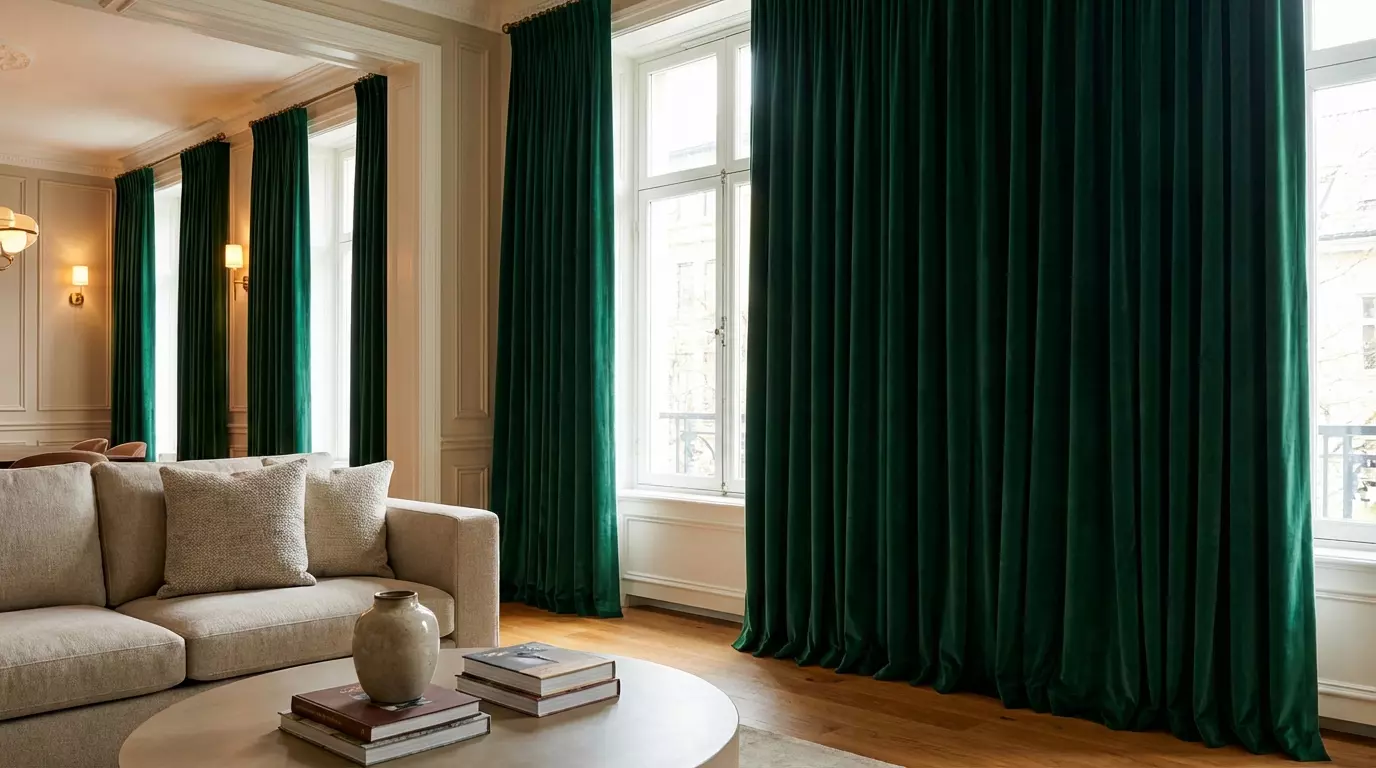 Raamdecoratie Velours gordijnen