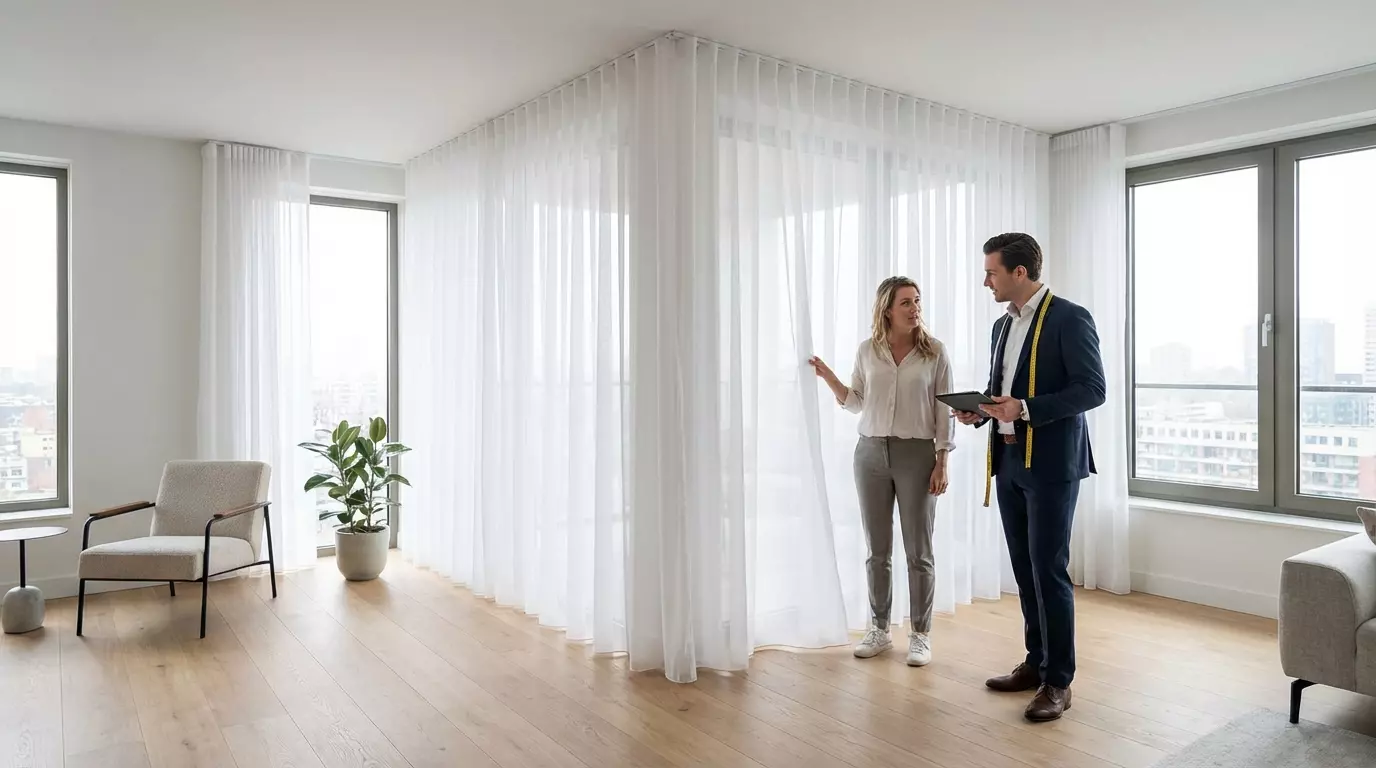 Raamdecoratie Vitrages met extra hoogte op maat