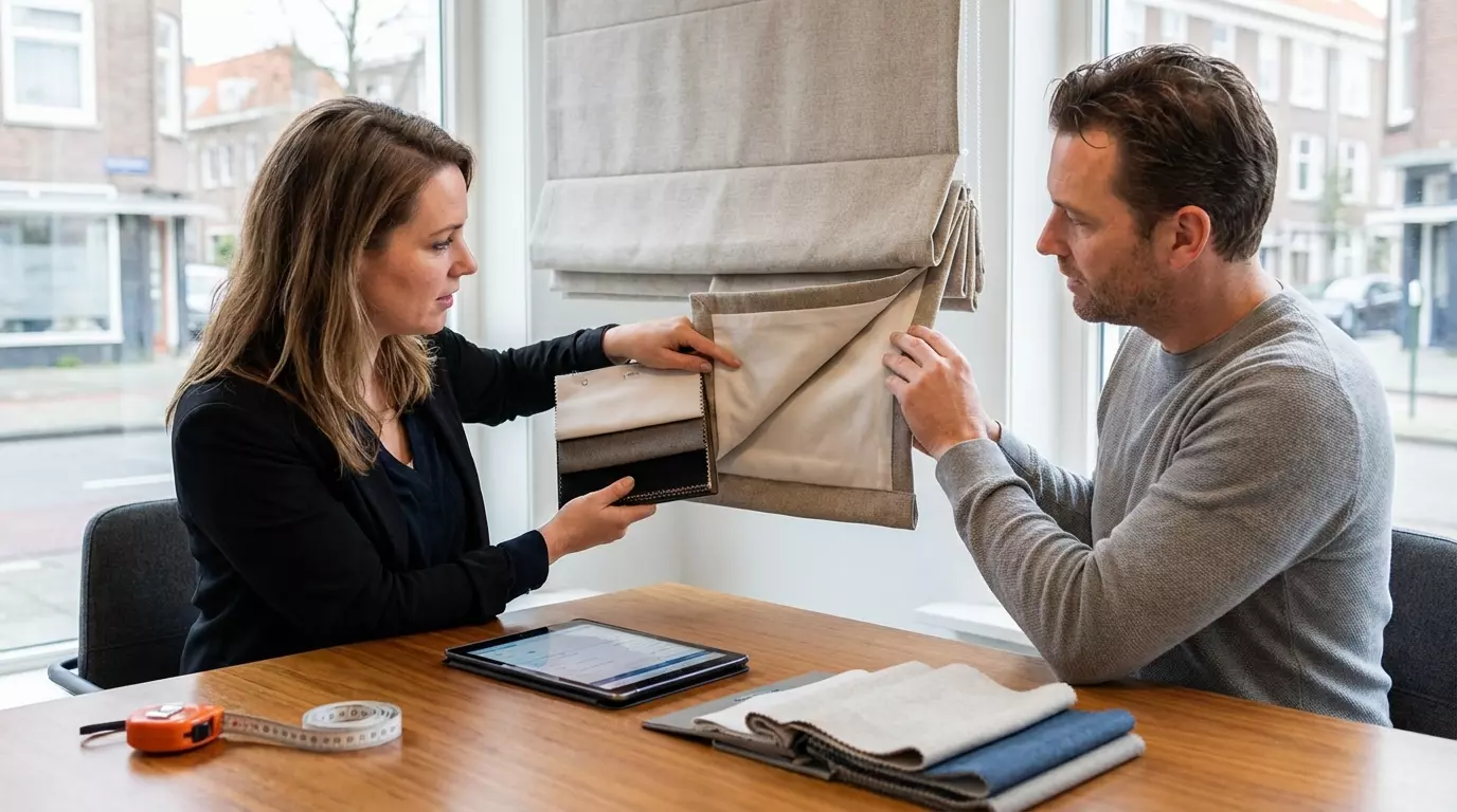 Raamdecoratie Vouwgordijnen voering toevoegen prijs