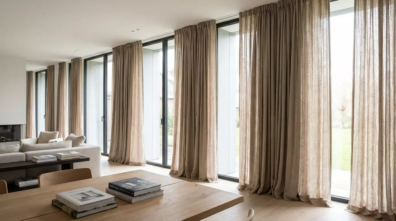 Raamdecoratie Zo kies je gordijnen voor brede ramen waar standaard maten niet goed werken?